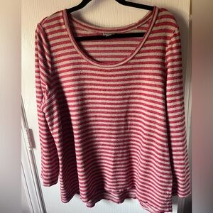 J Jill Womens striped sweater XL cozy chic minimalist coastal